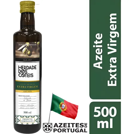 Azeite De Oliva Extra Virgem Importado De Portugal Seleção Português Extraído A Frio, Acidez 0,5%, Premium, Gourmet 500ml - Herdade Dos Coteis