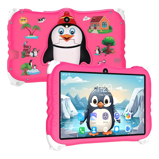Tablet Para Niños 7'' Android 11 6gb+128gb Funda Wifi Rosa Chicle
