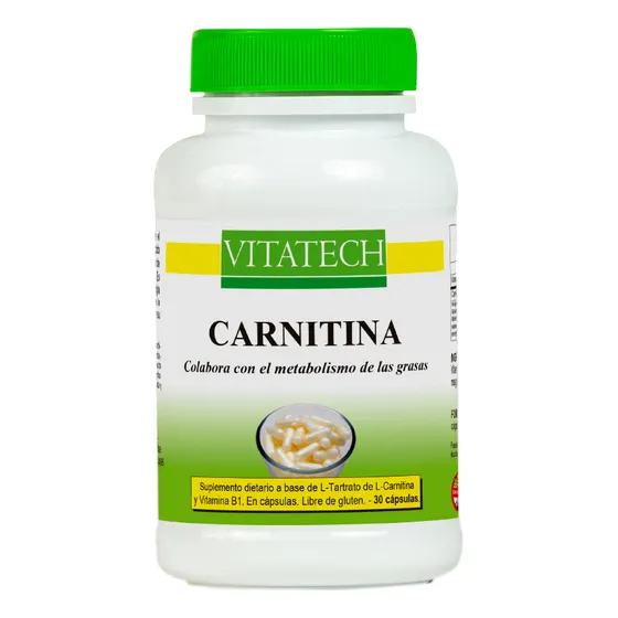 Carnitina Vitatech X 30 Capsulas Quemador De Grasas Sabor Sin Sabor
