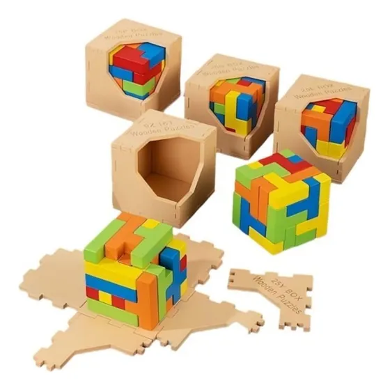Rompecabezas Tridimensional Cubo Soma 25 Piezas Multicolor