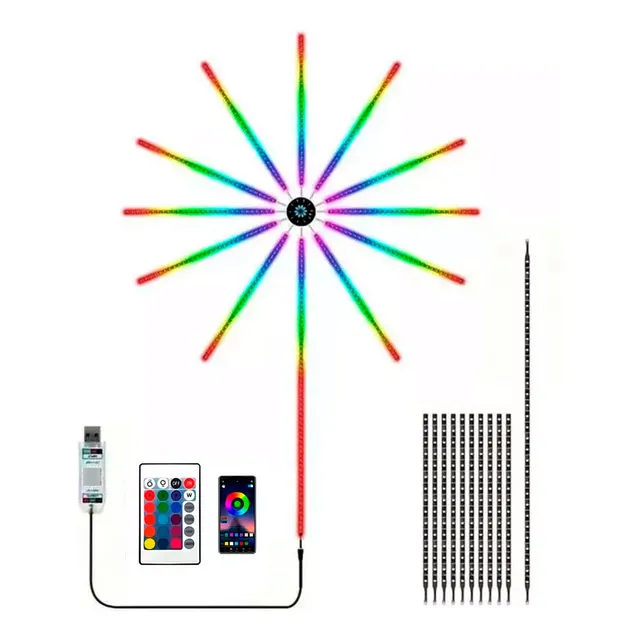 Tira Luz Led Multicolor Para Pared 5v Fuego Artificial 5102