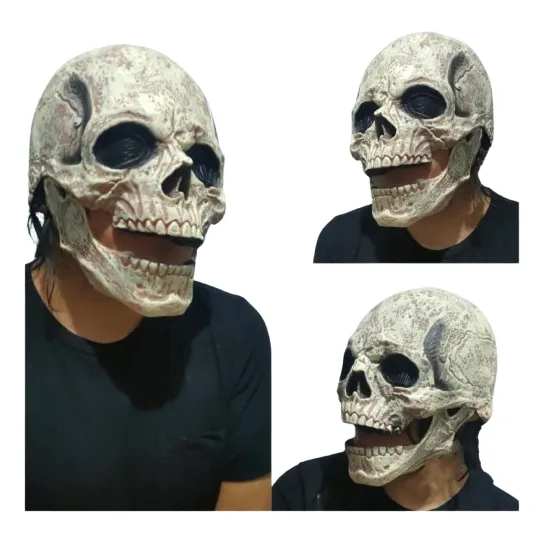 Mascara Halloween Craneo Con Mandibula Movil