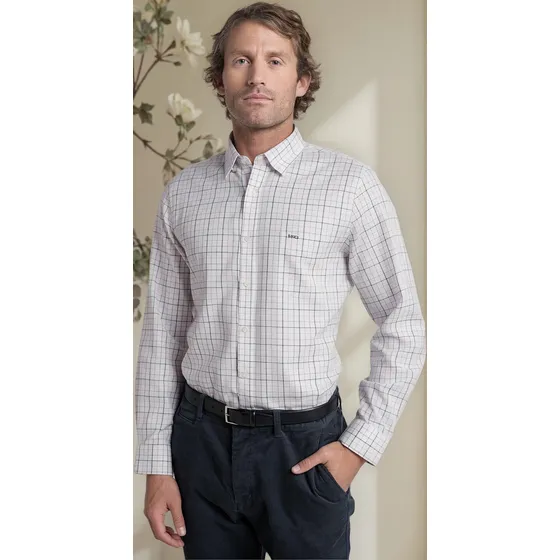 Camisa Oxford Hombre State Island Algodón Manga Larga Slim F