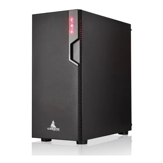 Chasis Iceberg Glacius V2 Vidrio Templado + 1 Fan Rojo Color Negro