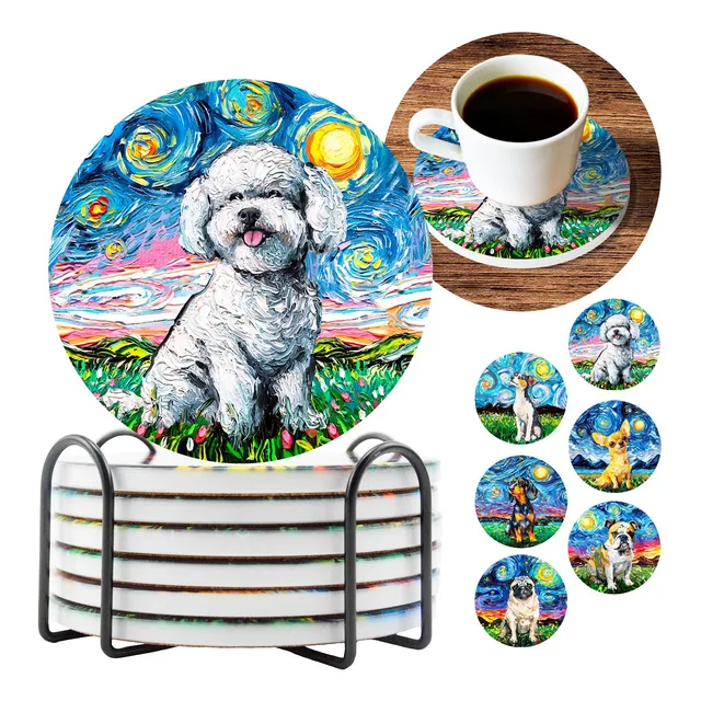 Posavasos Ceramica Base Corcho Menaje Portavasos 