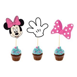30pzas Mini Cake Topper Minnie Fiesta Infantil Cupcake 30pzas Mini Cake Topper Minnie Fiesta Infantil Cupcake