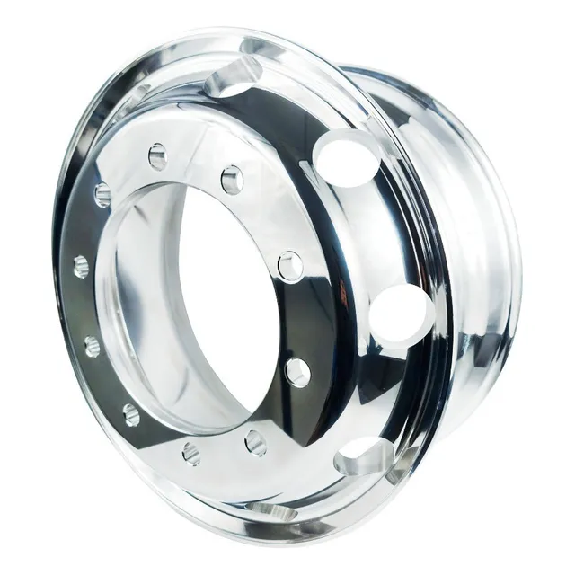 Roda De Alumínio Borda Larga Alto Brilho 10 Furos 22,5x8,25 