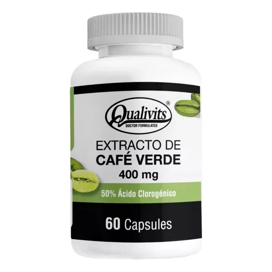 Café Verde 400 Mg X 60 Cápsulas Qualivits® Adelgazante Sabor Sin Sabor