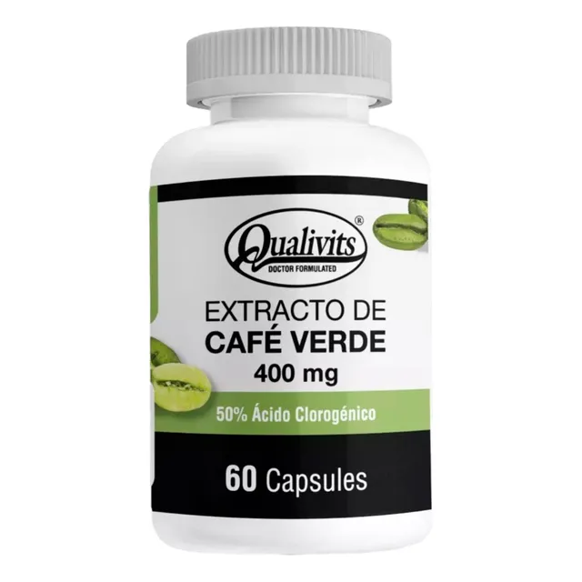 Café Verde 400 Mg X 60 Cápsulas Qualivits® Adelgazante Sabor Sin Sabor
