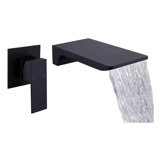 Kit Monomando Mezcladora Llave Grifo Cascada De Baño Pared