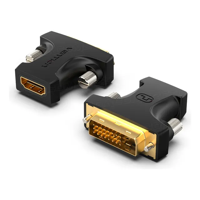 Adaptador Vention Hdmi Hembra a DVI (24+1) Macho - Ultra HD 1080p 60hz - Union Para Pc DVI a Monitor HDMI - Premium - AILB0