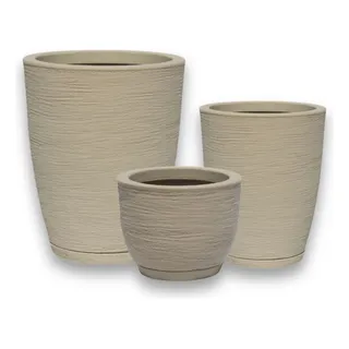 Kit 3 Vasos Para Plantas Decorativo Em Polietileno N1 N2 N3 Kit 3 Vasos Para Plantas Decorativo Em Polietileno N1 N2 N3