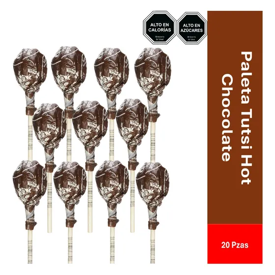 Paleta Tutsi Hot Sabor Chocolate 20 Piezas