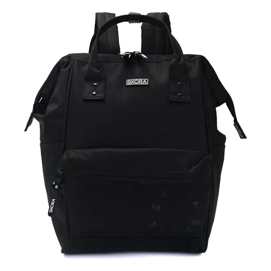 Mochila Skora Boca De Pez Eve Estampa Circular Urbana Viaje Color Negro Diseño De La Tela Lisa