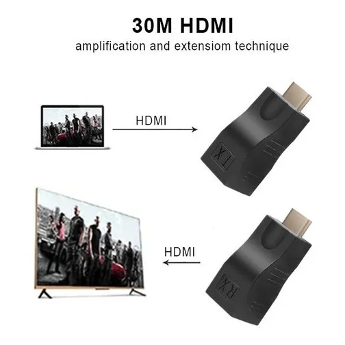 Adaptador Extensor Hdmi A Rj45 Tx / Rx Cat5 Cat6 30mts 4k 3k
