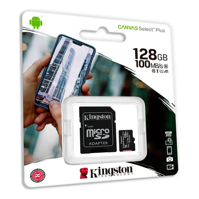 Memoria Micro Sd Kingston 128gb Canvas Select Plus 100mb/s