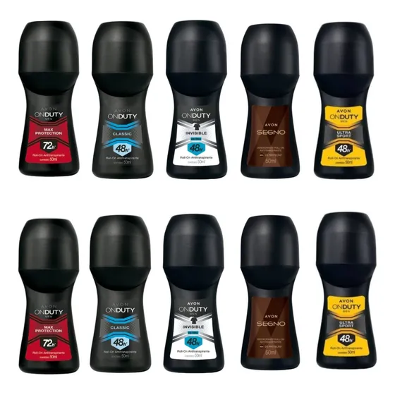 Rolon On Duty Avon Feminino E Masculino Kit Com 10 Unidades