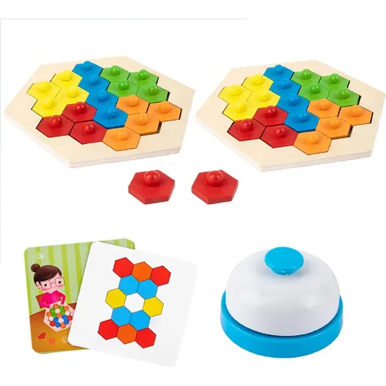 Mosaico Lógico Puzzle Honeycomb Combinación De Colores -387