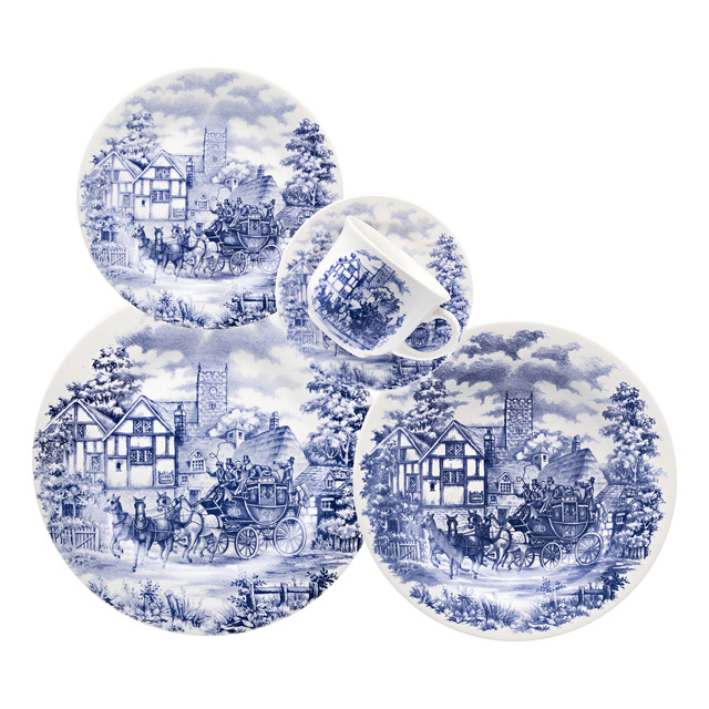 Aparelho De Jantar E Chá 20 Peças Donna Cena Inglesa Biona