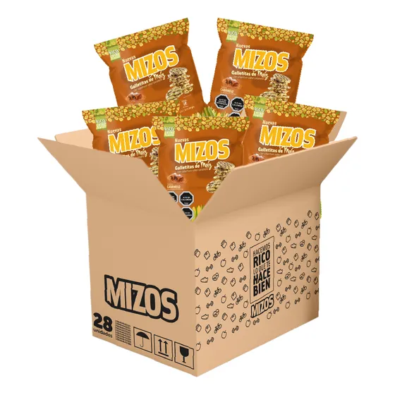 Galletas Mizos Maíz Caramelo - 20 Gr (28 Uds.)