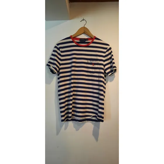 Camisa Blanca Polo Ralph Lauren Hombre Talle M Rayada