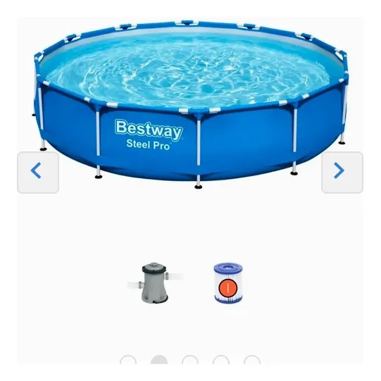 Alberca Estructural Redonda 366 x 76cm Bestway Steel Pro 56680 Azul con Bomba