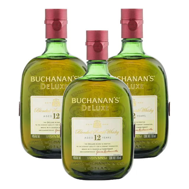Whisky Buchanan's Deluxe 12 Años Blended 750 Ml 3 Piezas.