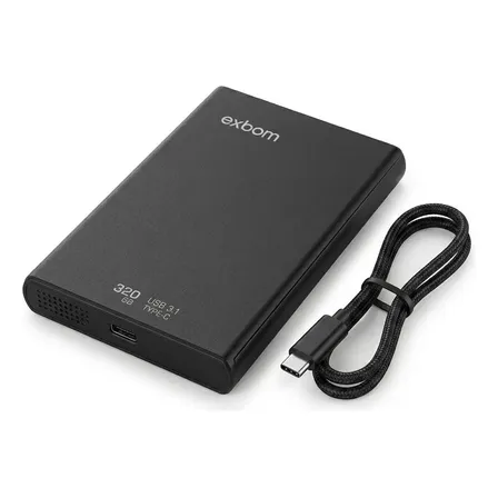 Hd Externo Exbom 320gb Portátil Usb-c 3.1 - Alta Velocidade Preto