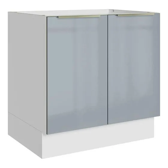 Gabinete Bajo Cocina Madesa Lux 80cm Sin Encimera Color Blanco/Gris