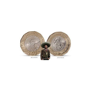Moneda De 20 Pesos Zapata Y Marina Armada De México Moneda De 20 Pesos Zapata Y Marina Armada De México