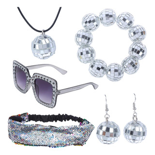 Set De Accesorios Disco Ujuuu 70s Para Mujer (5 Piezas) Set De Accesorios Disco Ujuuu 70s Para Mujer (5 Piezas)