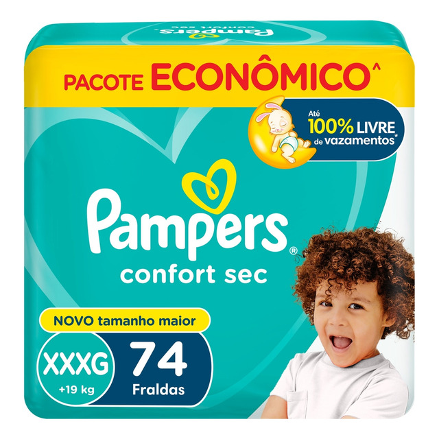Pampers Confort Sec Fralda Xxxg 74 Unidades Pampers Confort Sec Fralda Xxxg 74 Unidades
