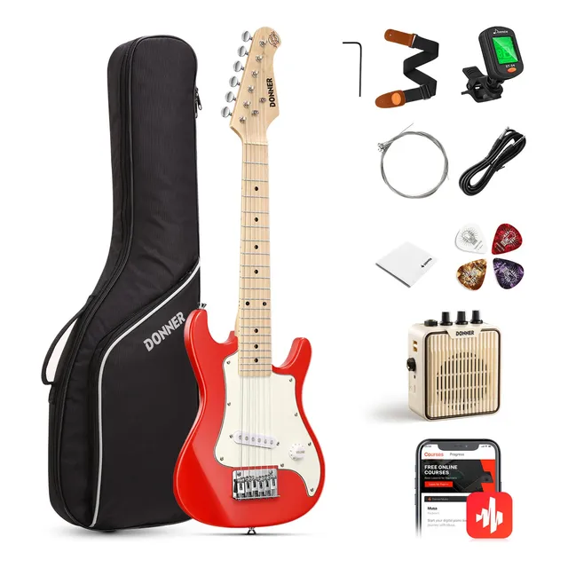 Guitarra Eléctrica Donner Dsj-100 Kids 30 Pulgadas Con Acces