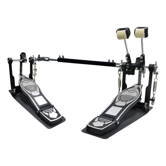 Pedal Duplo De Bateria Bumbo Groove Drums Gp510 Cromado Corrente