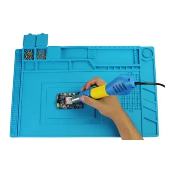 Manta Antiestatica Silicona Termica Reparacion Celulares Color Azul