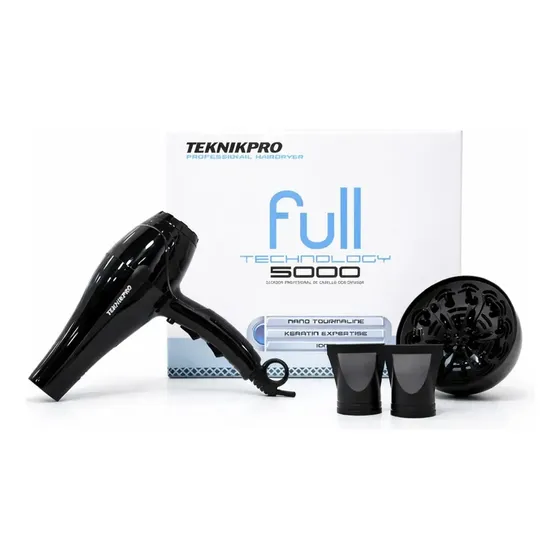 Secador de pelo Full Technology 5000 color negro Teknikpro