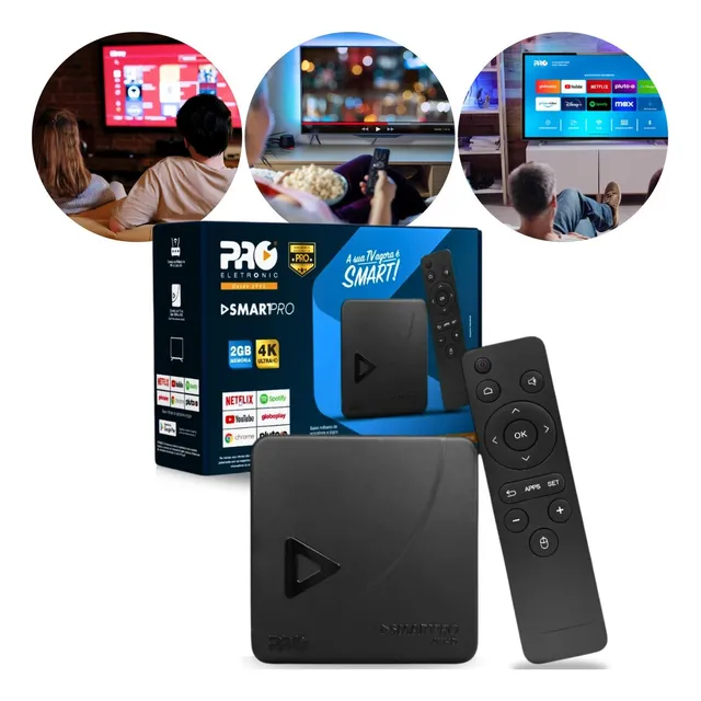Smart Tv Box Pro Android Com Play Store 4k Baixa Aplicativos