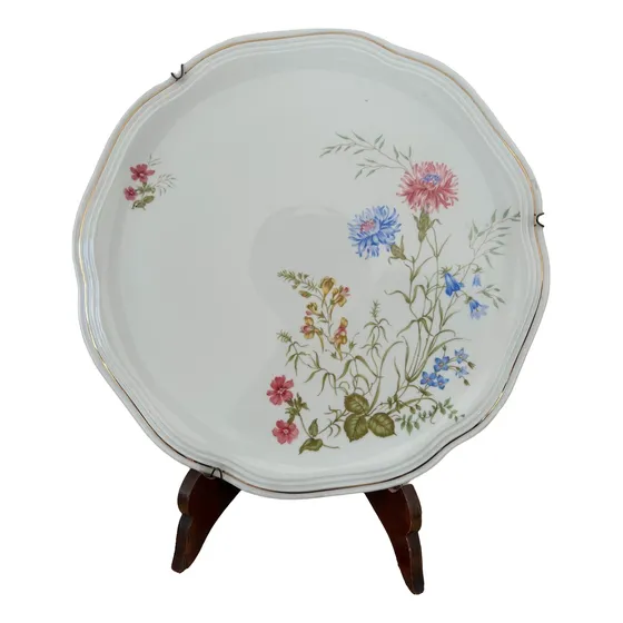 Plato Decorativo Porcelana Floral Bavaria 31 Cm Antiguo