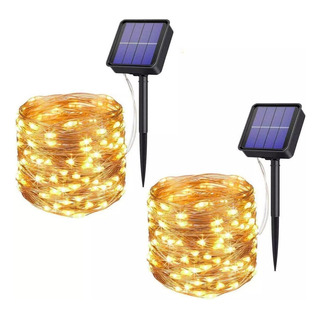 Tira Led De 20 M, 8 Modos, Luces Solares Para Jardín Exterio Tira Led De 20 M, 8 Modos, Luces Solares Para Jardín Exterio