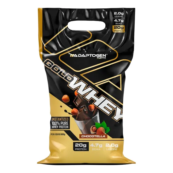 Gold Whey 100% Whey Protein 900g Sabor Chocotella Adaptogen Sabor Chocotela