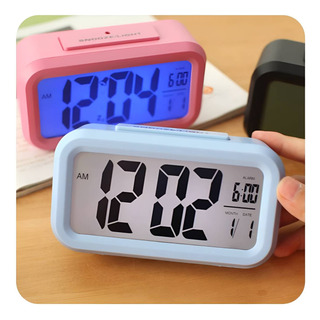 Relógio De Mesa Digital Despertador Temperatura Led Azul Relógio De Mesa Digital Despertador Temperatura Led Azul