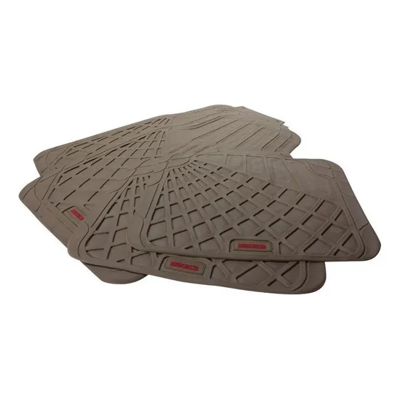 Tapete De Lujo Mikels Para Auto Camioneta Hule Beige 4 Pzas.
