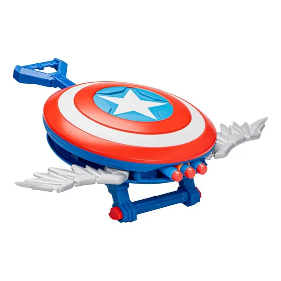 Nerf Escudo Del Capitan America - Nerf Blaster Con 3 Dardos