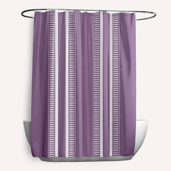 Trp Cortina Ducha Lujo Patron Raya Color Purpura 73  Largo X