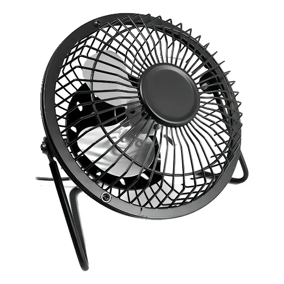 Ventilador USB DM Chile 819 Silencioso 15cm Metal Negro 360° Giratorio | Cuotas sin interés