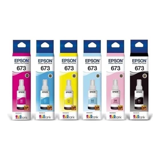 Tinta Original Epson L1300 L1800 L800 L810 L805 Kit 06 Cores