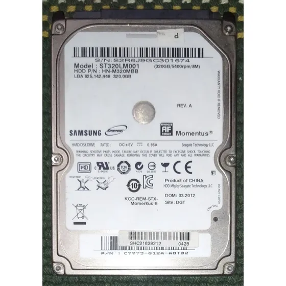 Discos Duros 2.5 Laptop Sata De 320 Gb, Usados