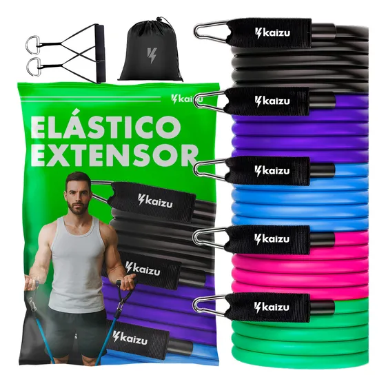 Kit 11 Elastico Extensor Para Treino Exercicio Fisioterapia Academia Ginastica Musculação Kaizu Shop