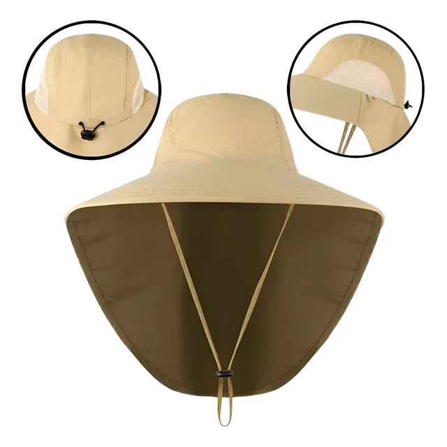 Gorra De Pesca Sombrero Solapa Ajustable Protección Sol Uv