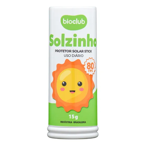 Protetor Solar Infantil Bebê FPS80 Vegano Bastão 15g Bioclub